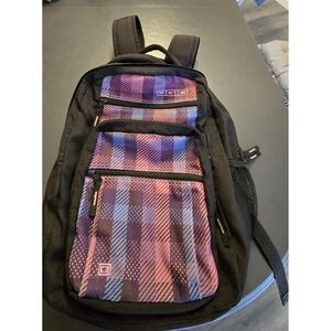 OGIO Black and Pink Plaid Laptop Backpack